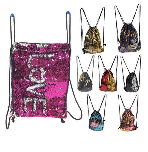 ''15''''x11.5'''' Reversible Sequin Drawstring BACKPACK''